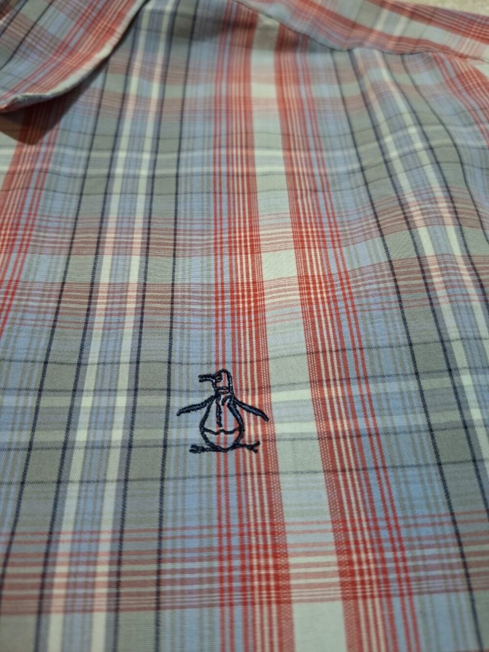 Original Penguin Munsingwear Classic Fit Plaid Short Sleeve Shirt XXL - Picture 8 of 10